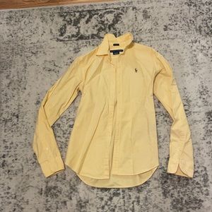 Yellow women’s size 4 slim fit oxford. Ralph Lauren